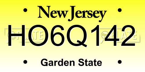 HO6Q142 New Jersey License Plate