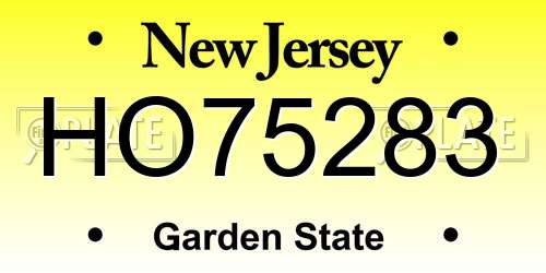 HO75283 New Jersey License Plate