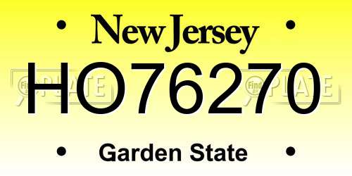 HO76270 New Jersey License Plate