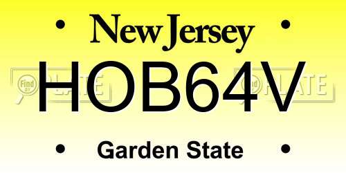 HOB64V New Jersey License Plate