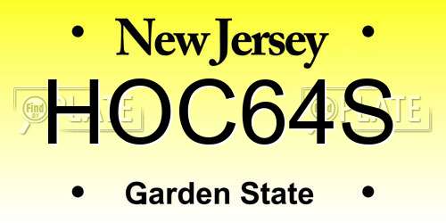 HOC64S New Jersey License Plate