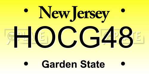 HOCG48 New Jersey License Plate
