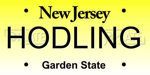 HODLING New Jersey License Plate