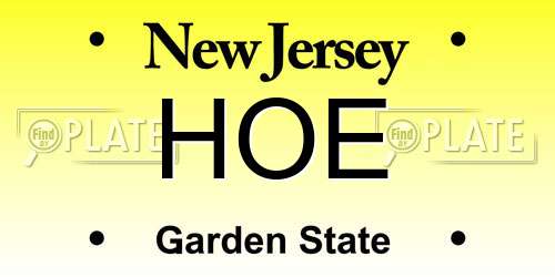 HOE New Jersey License Plate