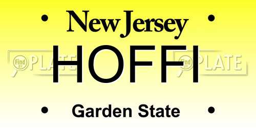HOFFI New Jersey License Plate