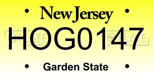 HOG0147 New Jersey License Plate