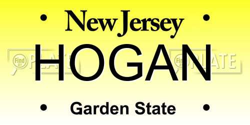 HOGAN New Jersey License Plate