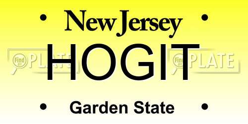 HOGIT New Jersey License Plate