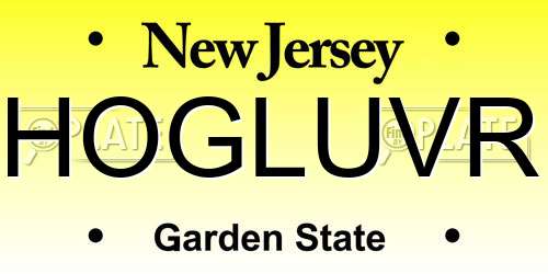 HOGLUVR New Jersey License Plate