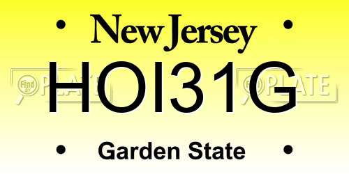 HOI31G New Jersey License Plate