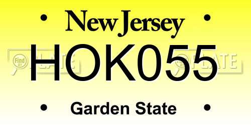 HOK055 New Jersey License Plate