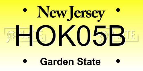 HOK05B New Jersey License Plate