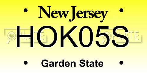 HOK05S New Jersey License Plate