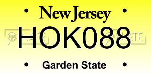 HOK088 New Jersey License Plate