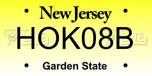 HOK08B New Jersey License Plate