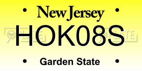 HOK08S New Jersey License Plate