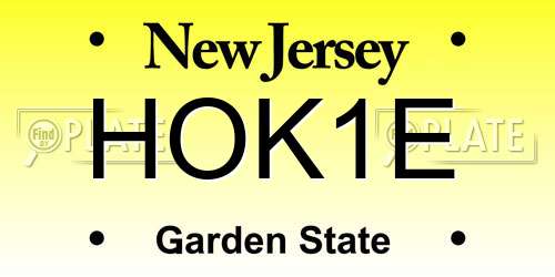 HOK1E New Jersey License Plate