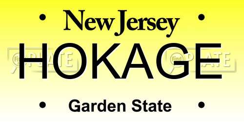 HOKAGE New Jersey License Plate