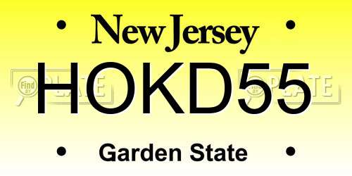 HOKD55 New Jersey License Plate