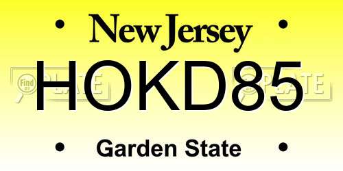 HOKD85 New Jersey License Plate