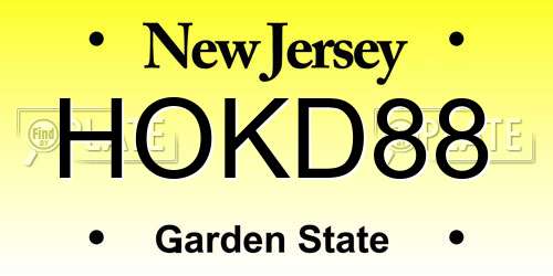 HOKD88 New Jersey License Plate