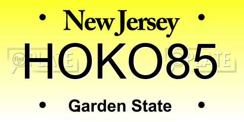 HOKO85 New Jersey License Plate