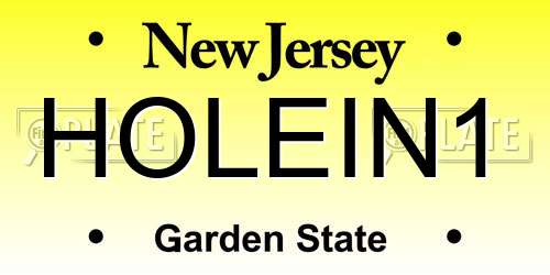 HOLEIN1 New Jersey License Plate