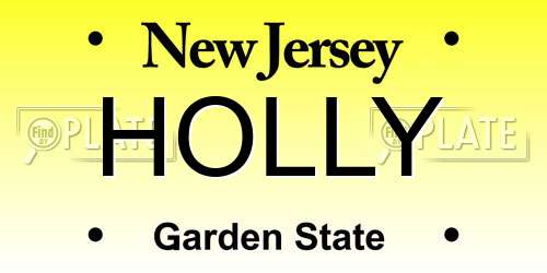 HOLLY New Jersey License Plate