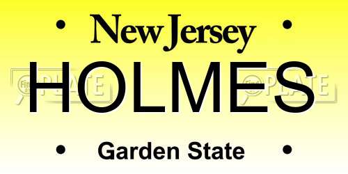 HOLMES New Jersey License Plate
