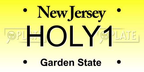 HOLY1 New Jersey License Plate