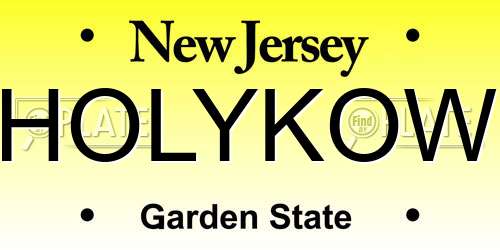 HOLYKOW New Jersey License Plate