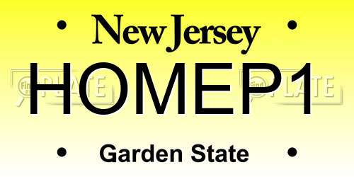 HOMEP1 New Jersey License Plate
