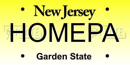HOMEPA New Jersey License Plate