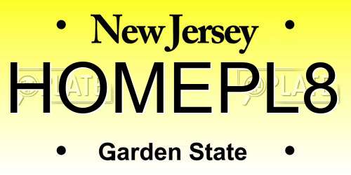 HOMEPL8 New Jersey License Plate