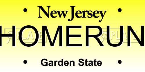 HOMERUN New Jersey License Plate