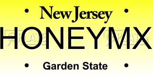HONEYMX New Jersey License Plate