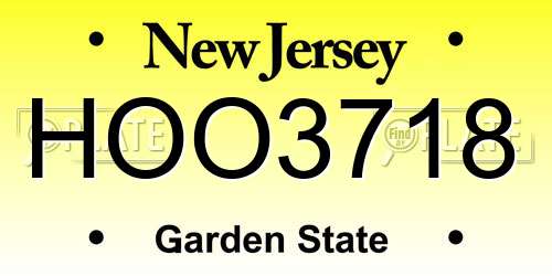 HOO3718 New Jersey License Plate
