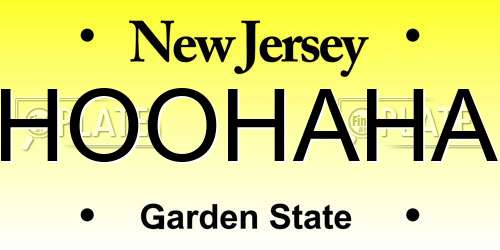 HOOHAHA New Jersey License Plate