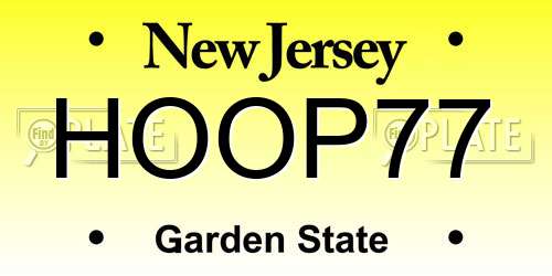 HOOP77 New Jersey License Plate