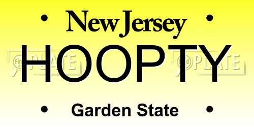 HOOPTY New Jersey License Plate