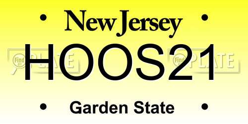 HOOS21 New Jersey License Plate