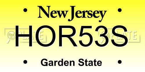HOR53S New Jersey License Plate