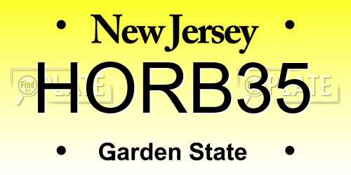 HORB35 New Jersey License Plate