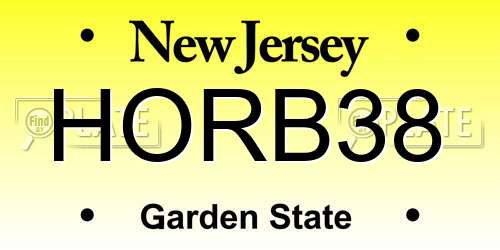HORB38 New Jersey License Plate