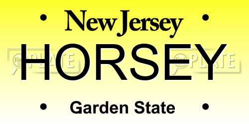 HORSEY New Jersey License Plate