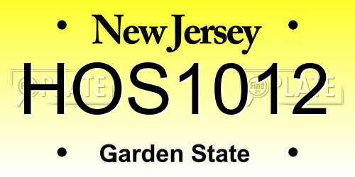 HOS1012 New Jersey License Plate