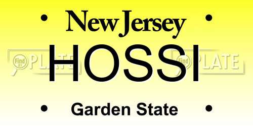 HOSSI New Jersey License Plate