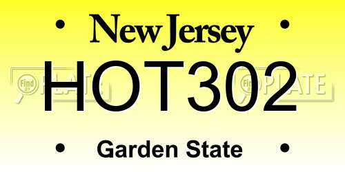 HOT302 New Jersey License Plate