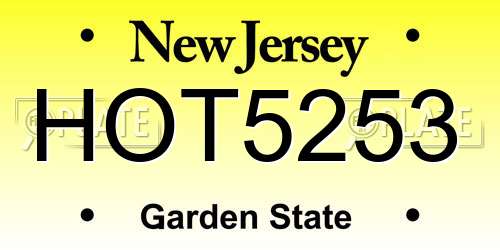 HOT5253 New Jersey License Plate