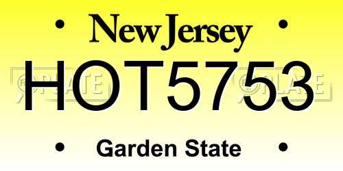 HOT5753 New Jersey License Plate